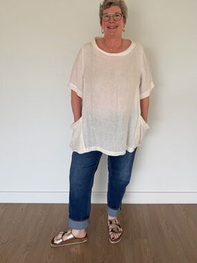Flax Cream Linen Top